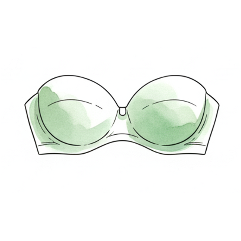 Green bra on a white background
